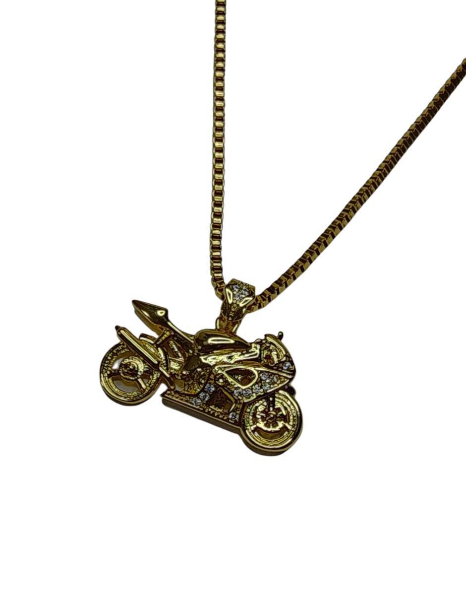 Collar con dije Motocicleta de oro laminado 14 K 2