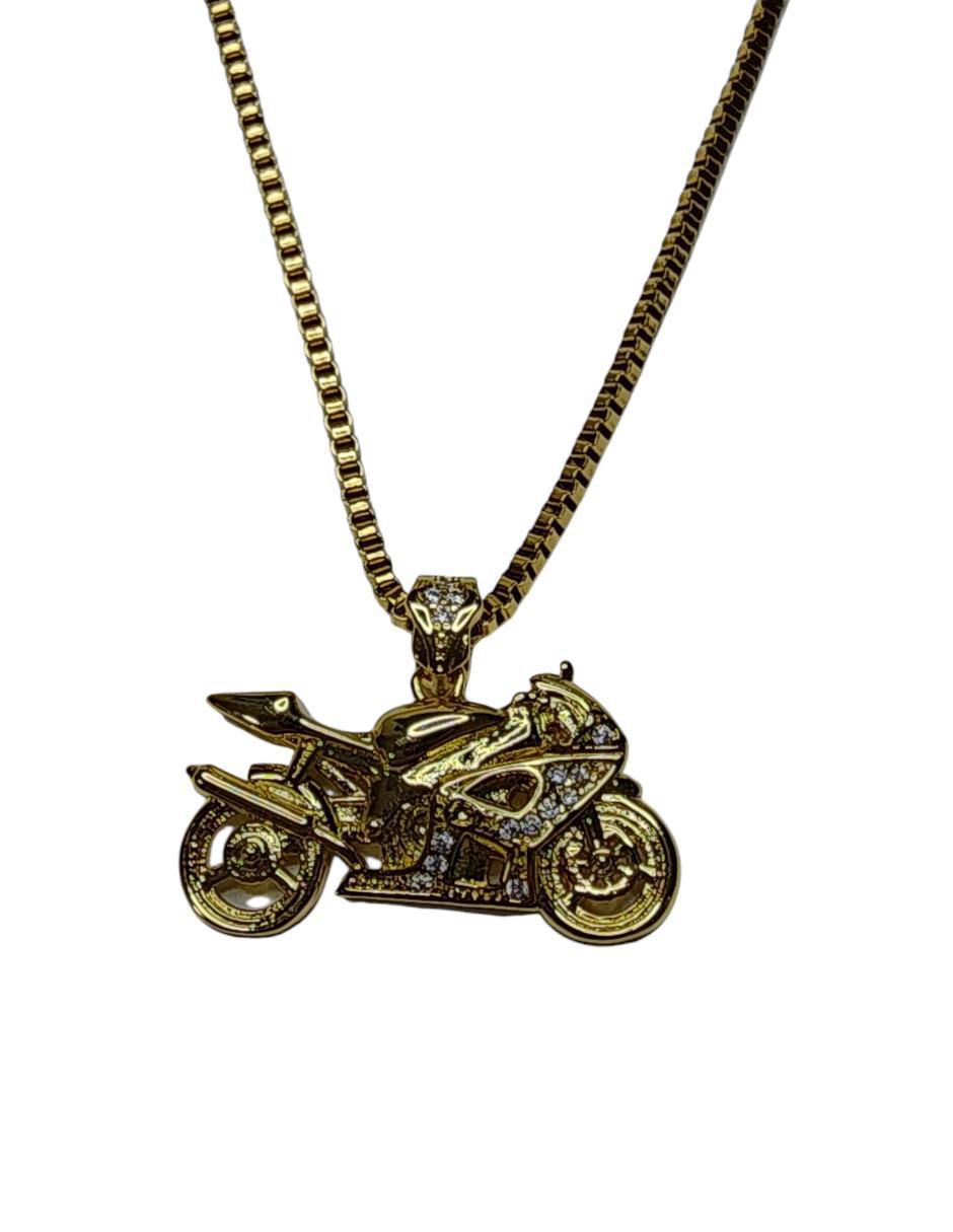 Collar con dije Motocicleta de oro laminado 14 K 5