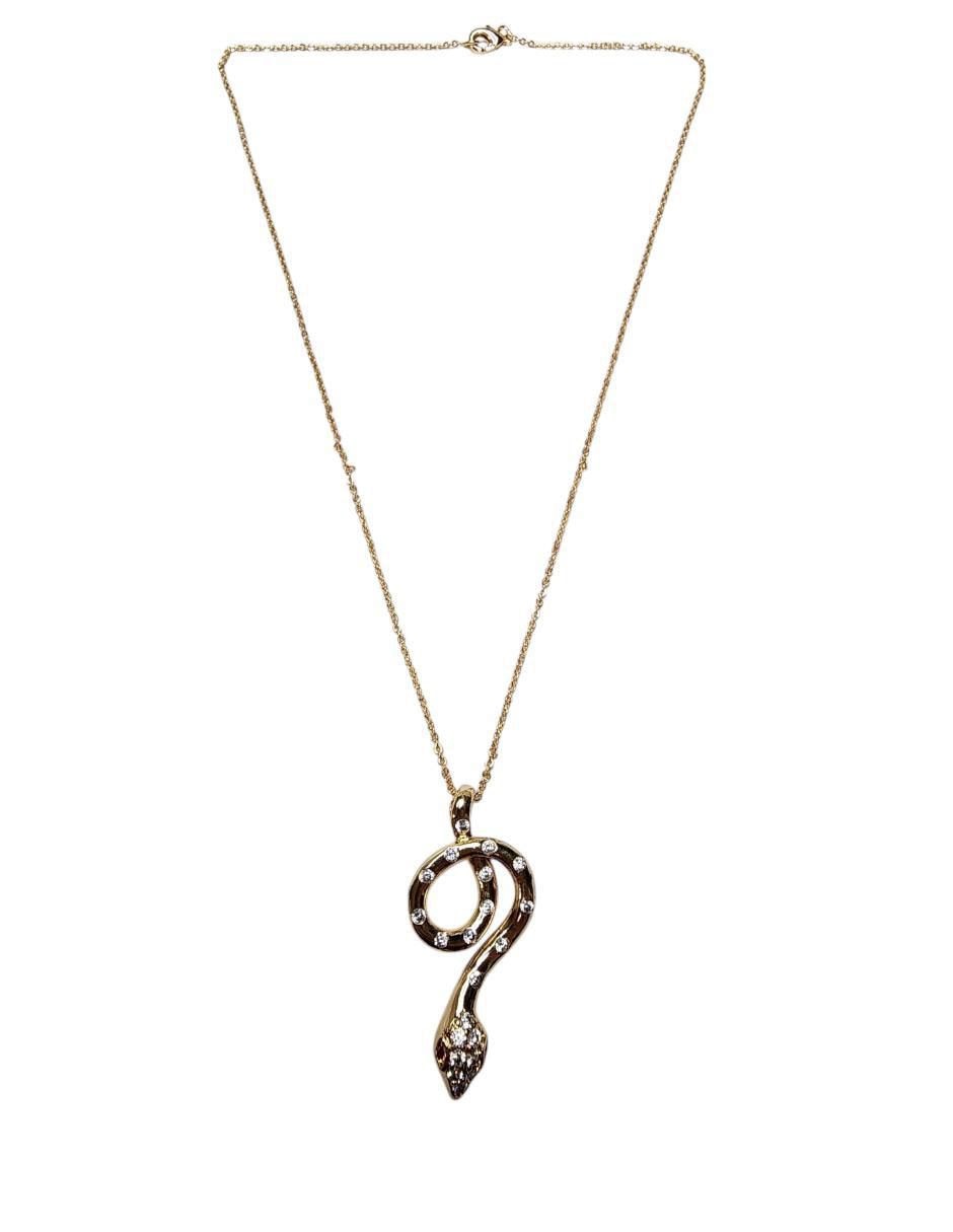 Collar con dije de serpiente de oro laminado 14 K 5