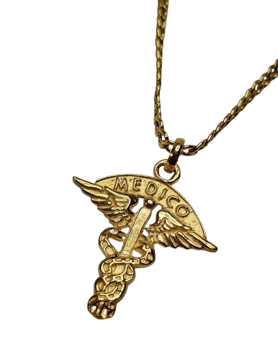 Collar con dije Medicina de oro laminado 2