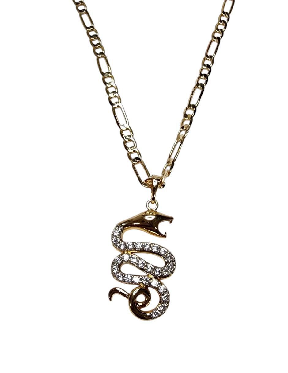 Collar con dije de serpiente de oro laminado Collar con dije de serpiente de oro laminado