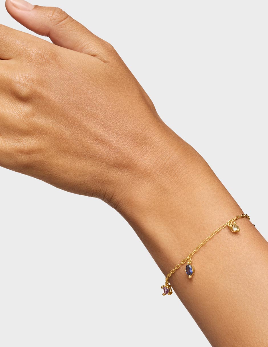 Pulsera de plata P 925 con acabado baño de oro 5