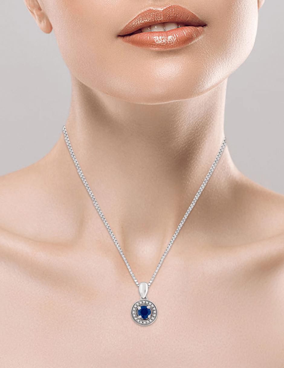 Colgante Y Dije redondo clara de oro blanco 14 K 3