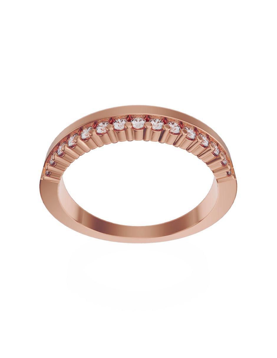 Anillo de nudo 14 k de oro diamante 3