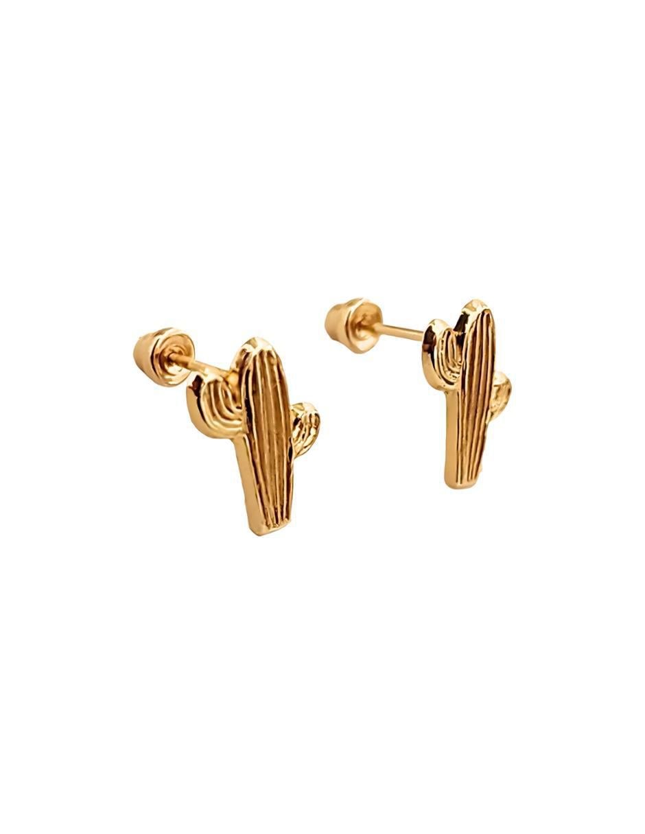 Broqueles de cactus de oro amarillo 3