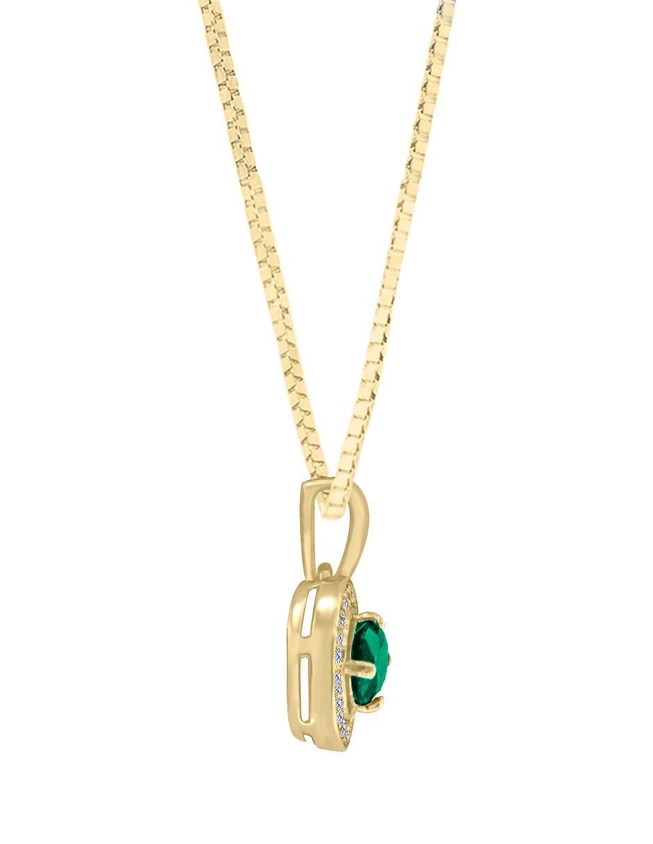 Colgante Y Dije redondo clara de oro amarillo 14 K 2