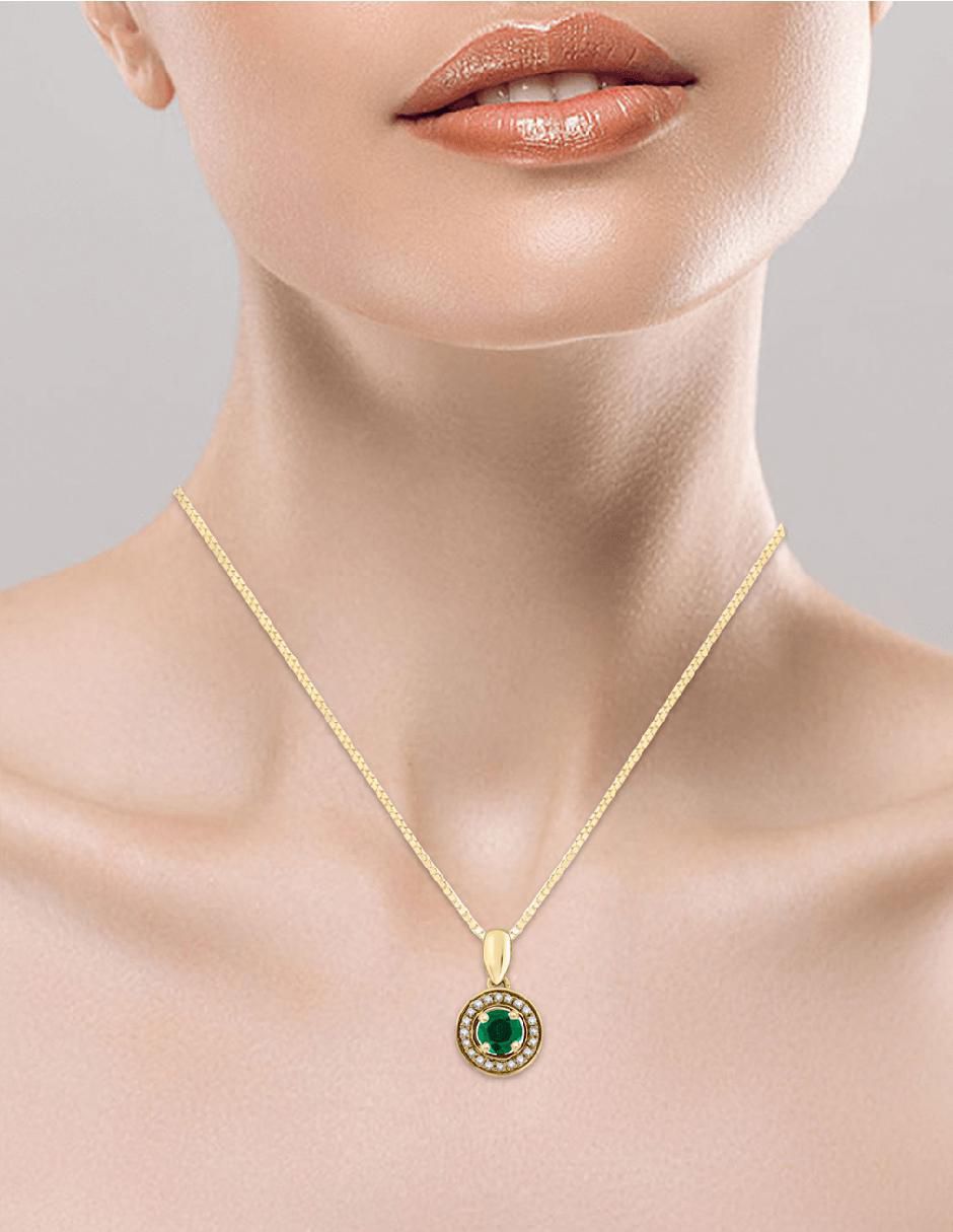 Colgante Y Dije redondo clara de oro amarillo 14 K 3