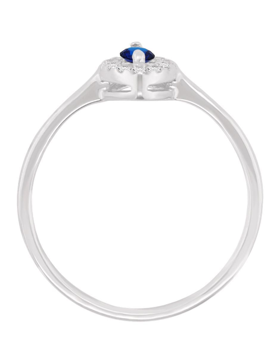 Anillo Suylen 14 k de oro blanco zafiro y diamante brillante 3
