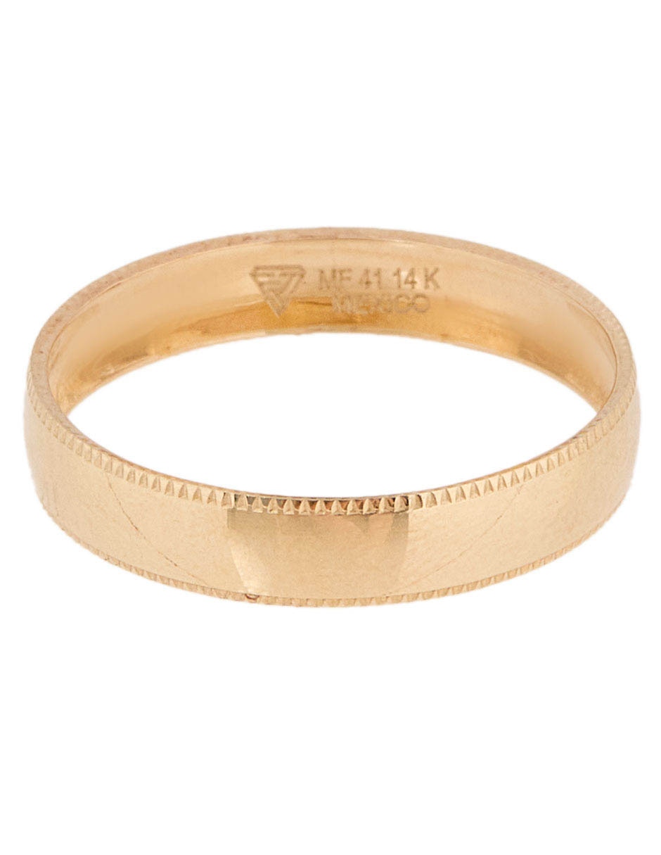 Anillo 14 k de oro amarillo pulido