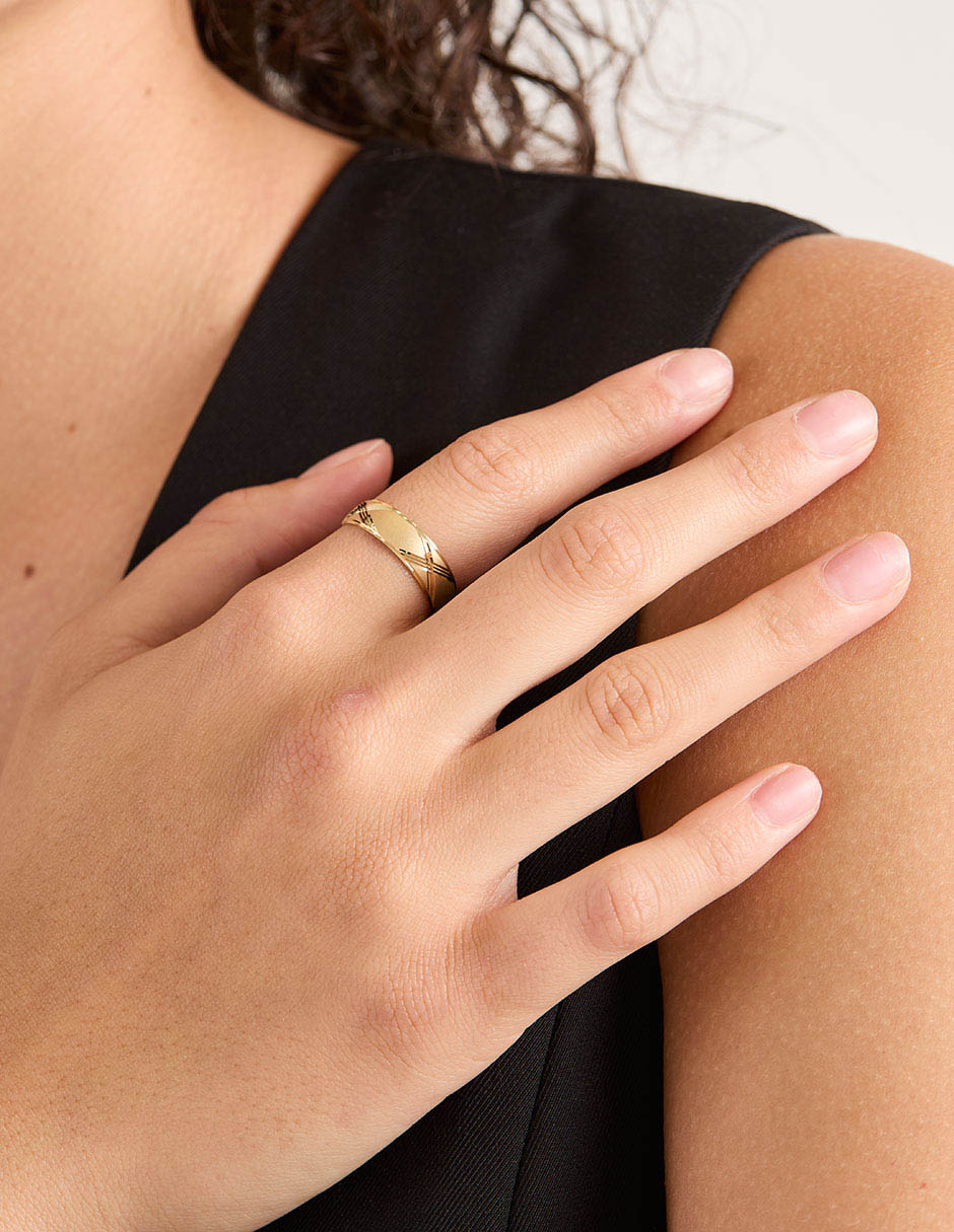 Anillo 14 k de oro amarillo pulido 4