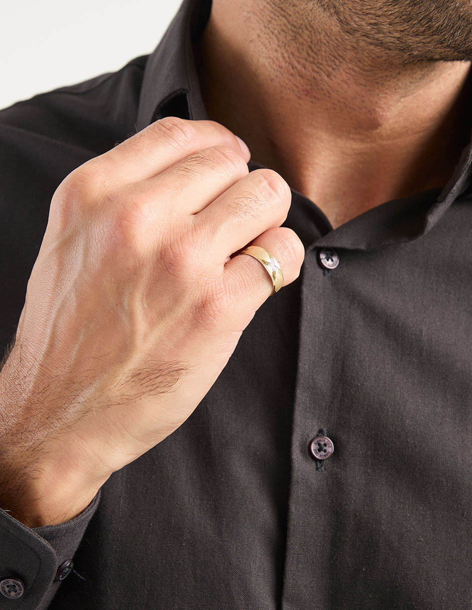 Anillo 14 k de oro amarillo pulido 5