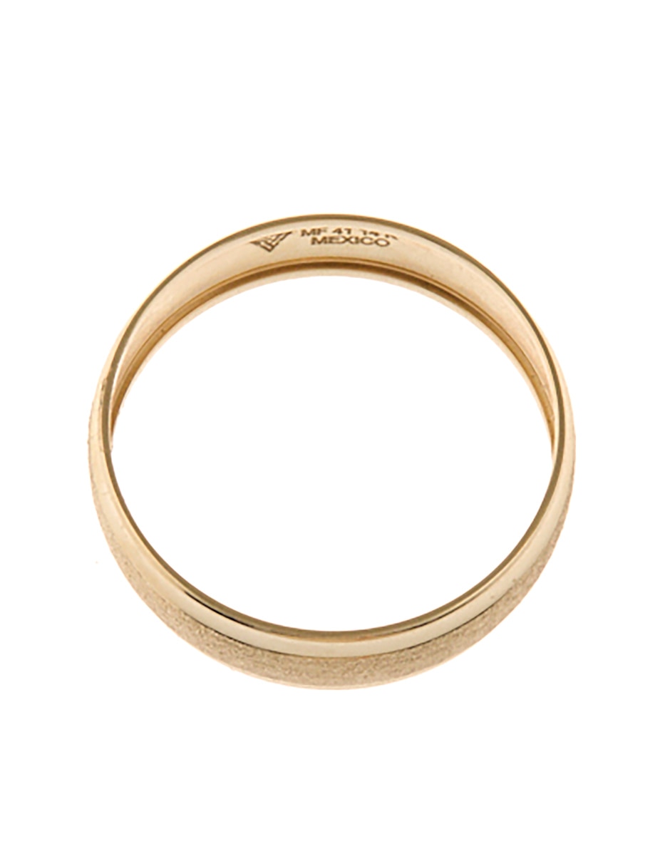 Anillo circular 14 k de oro amarillo troquelado 2