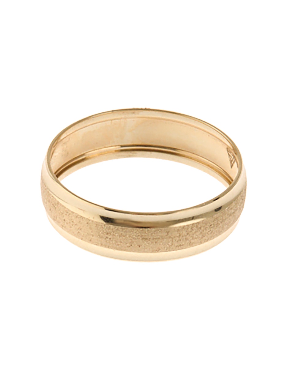 Anillo circular 14 k de oro amarillo troquelado 3