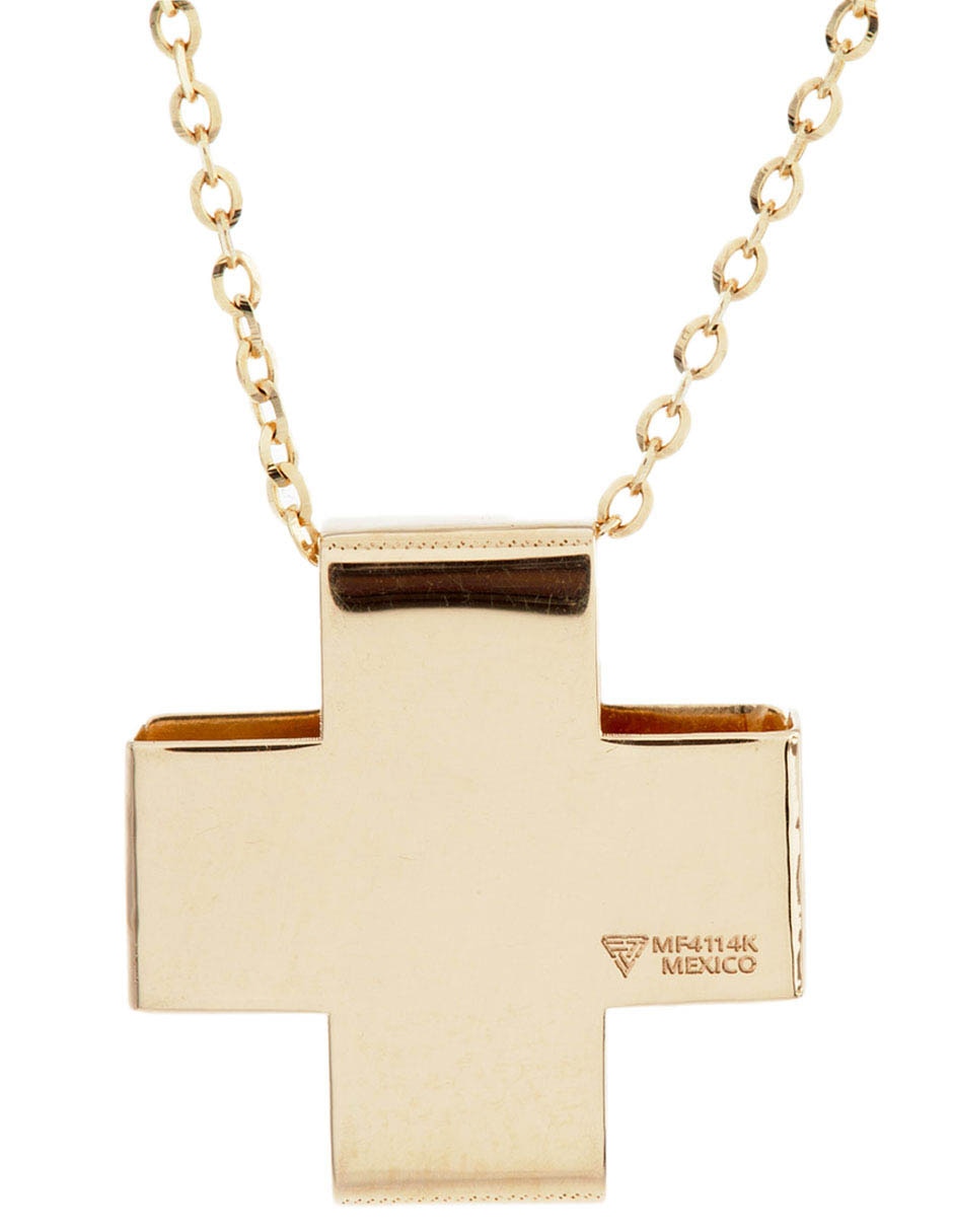 Collar de cruz de oro amarillo 14 K