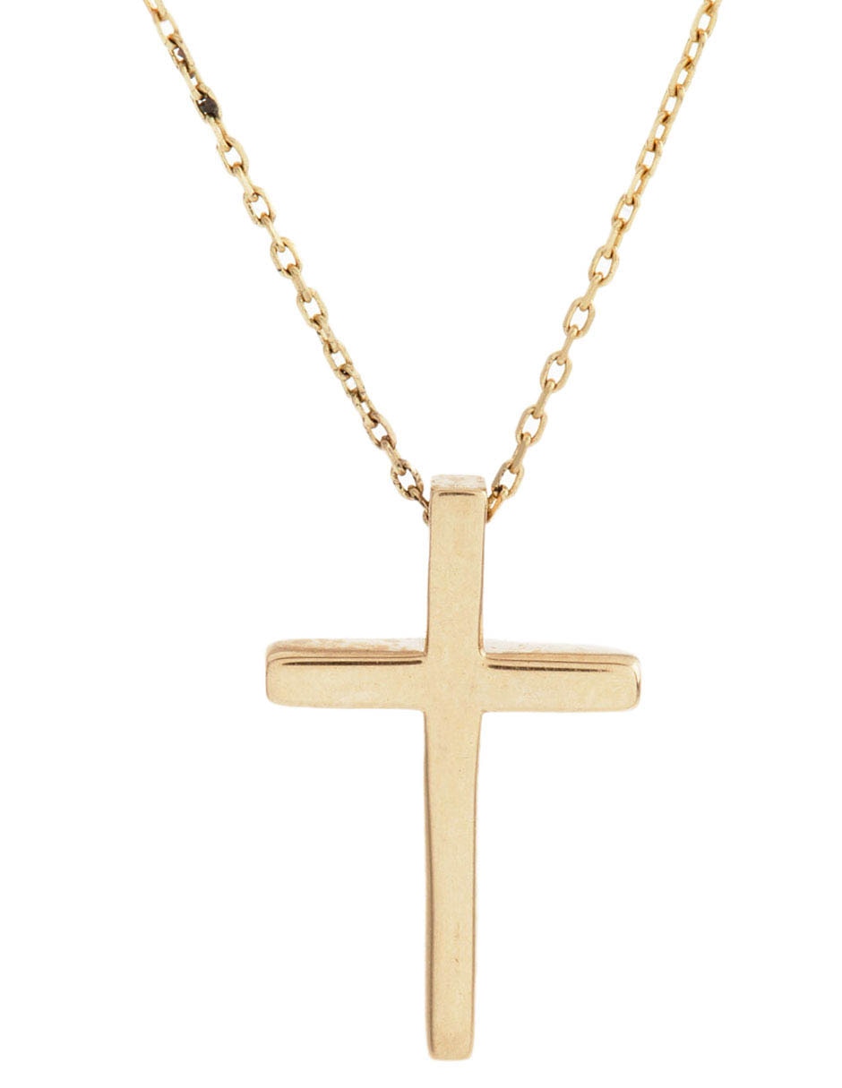 Collar de cruz de oro amarillo 14 K