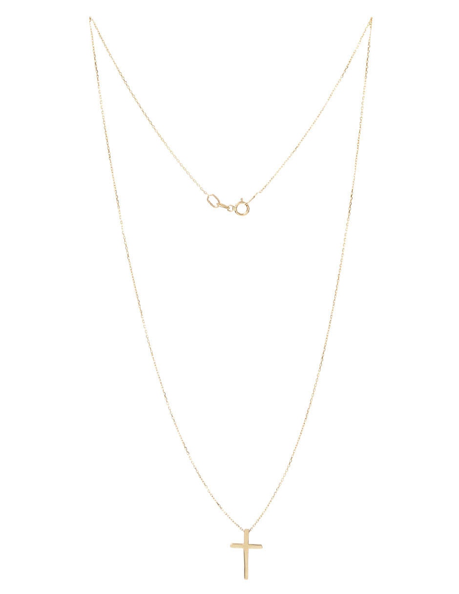Collar de cruz de oro amarillo 14 K 2