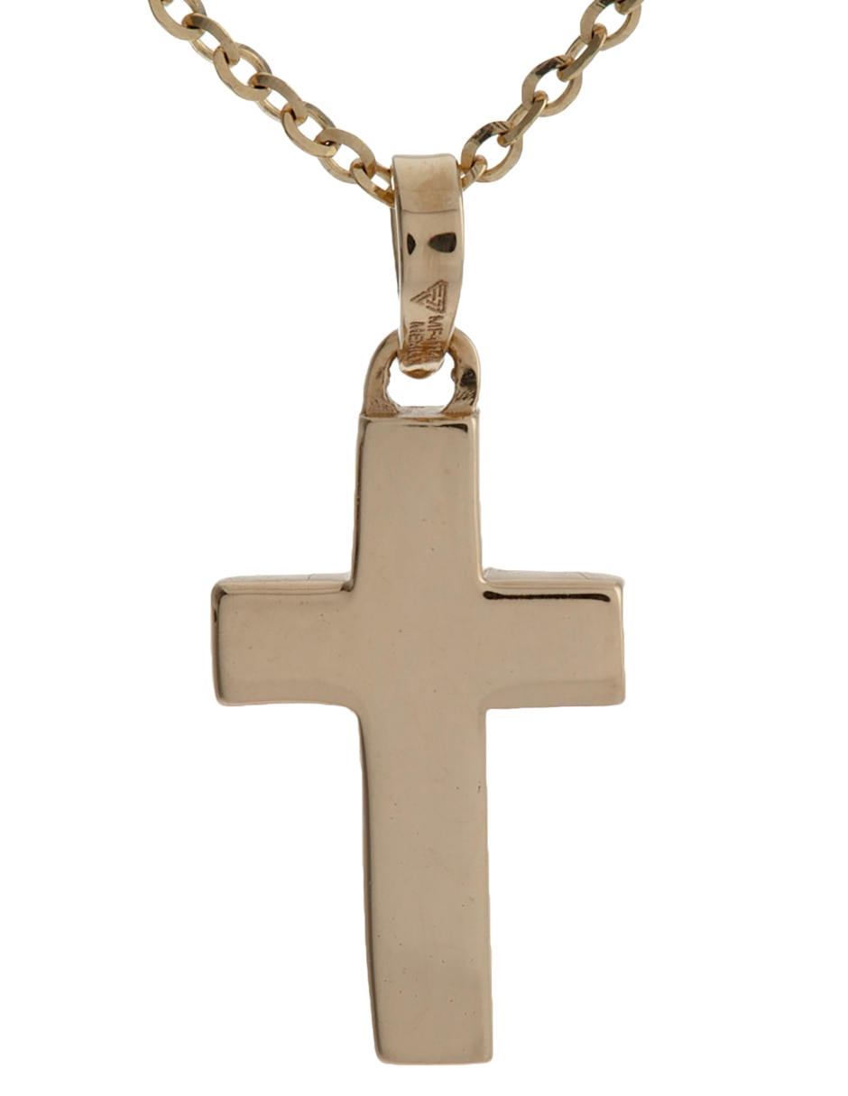 Collar de cruz de oro amarillo 14 K