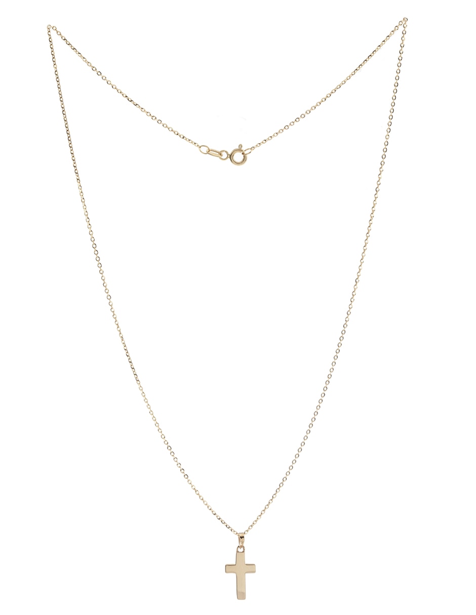 Collar de cruz de oro amarillo 14 K 2