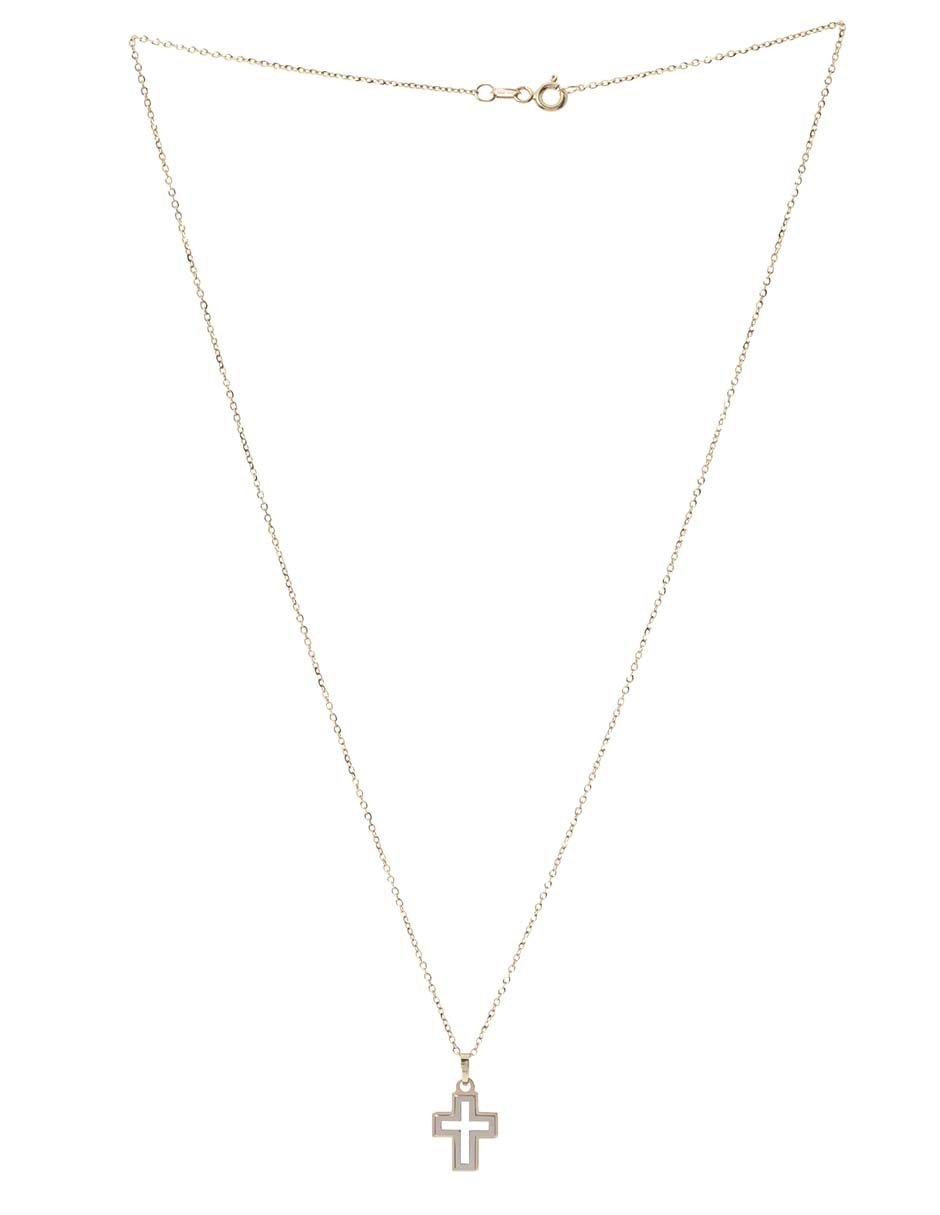 Collar de cruz de oro amarillo 14 K 2
