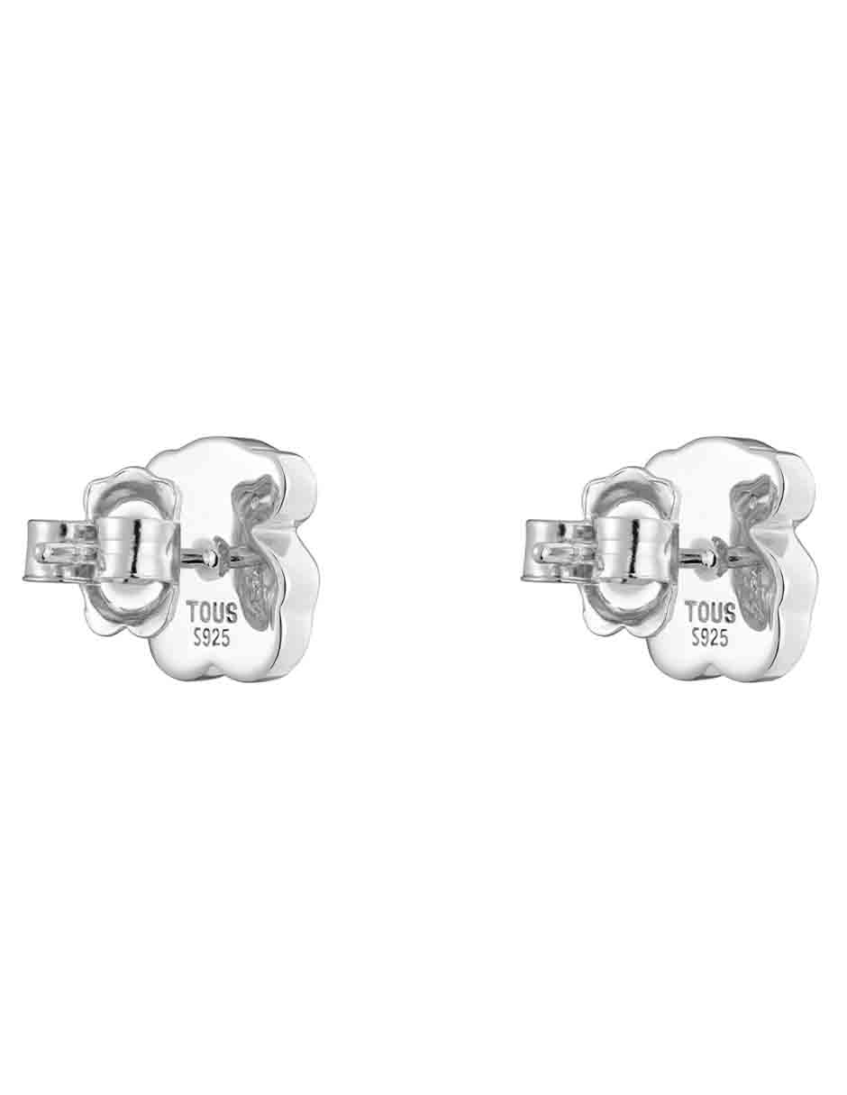 Broqueles de oso de plata P 925 con acabado brillante ónix 3