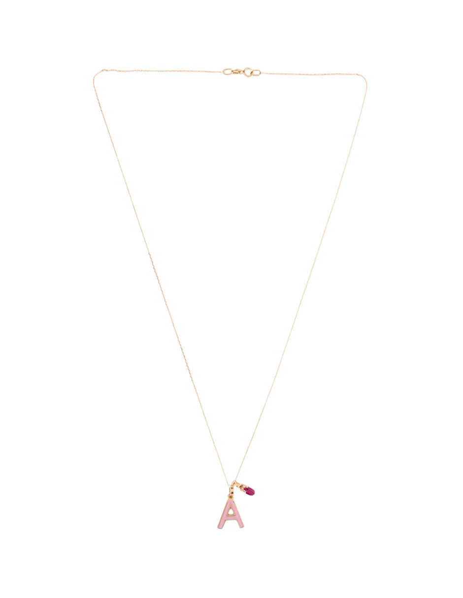 Collar con dije de letra a de oro 14 K 2