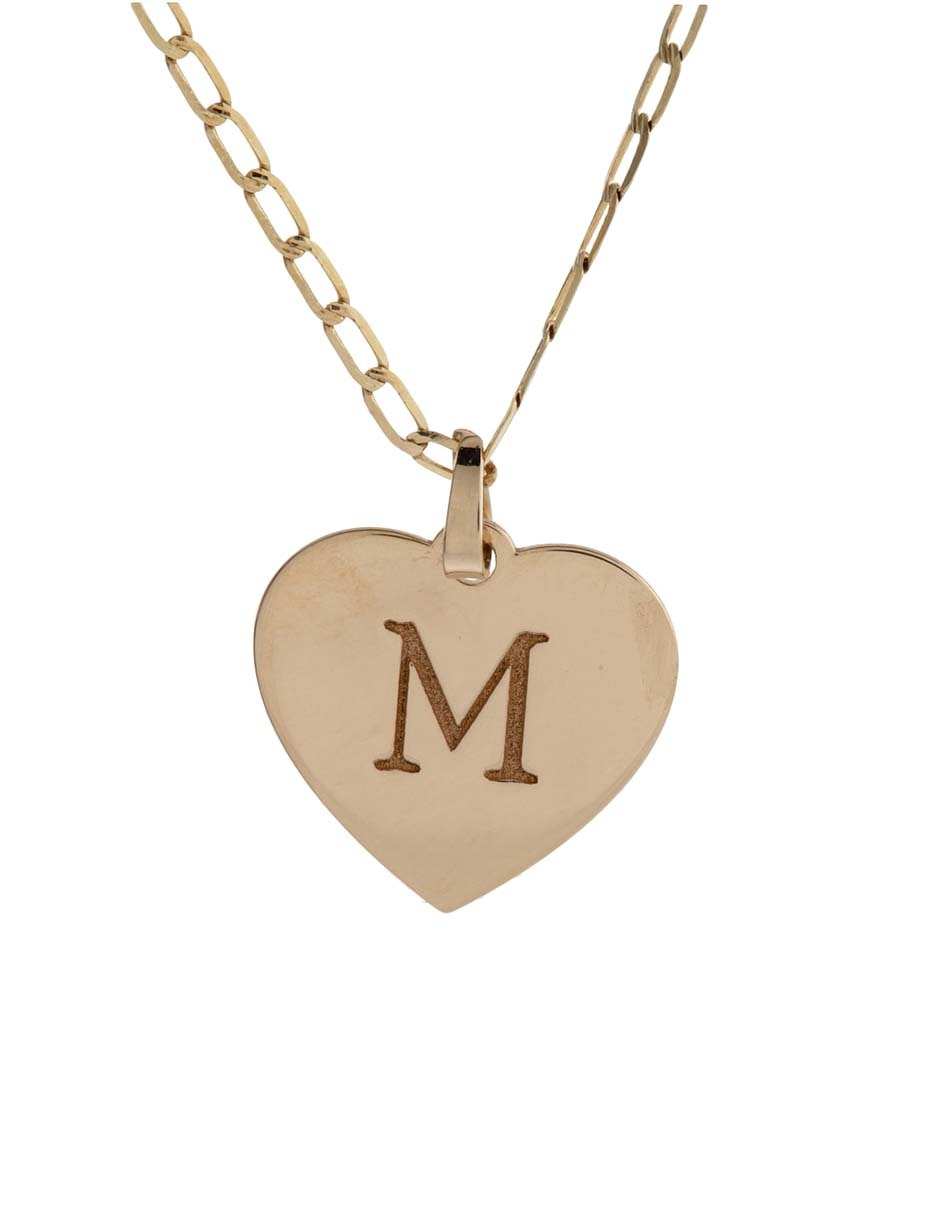 Collar de corazón de oro amarillo 14 K