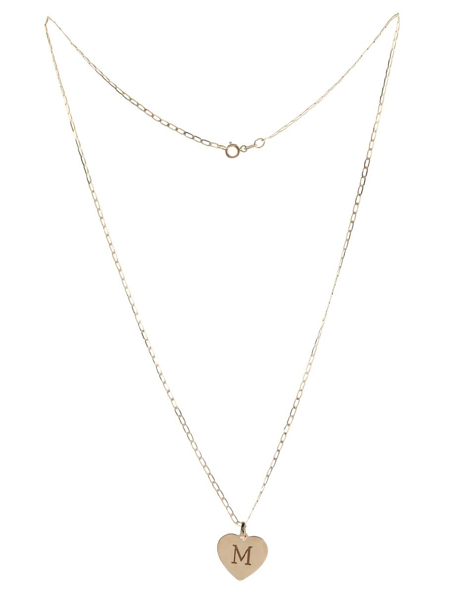 Collar de corazón de oro amarillo 14 K 2