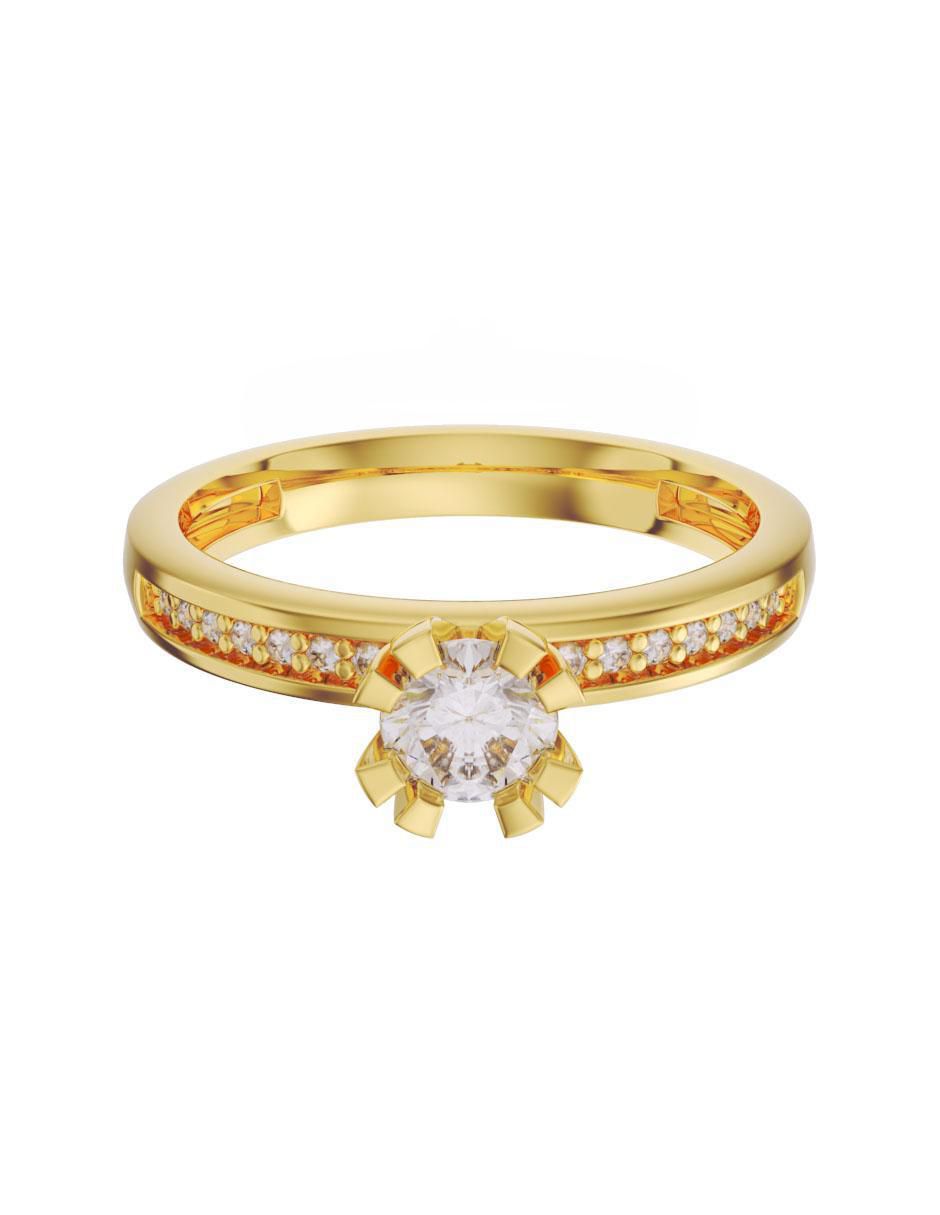 Anillo de compromiso de oro 10 k zirconia