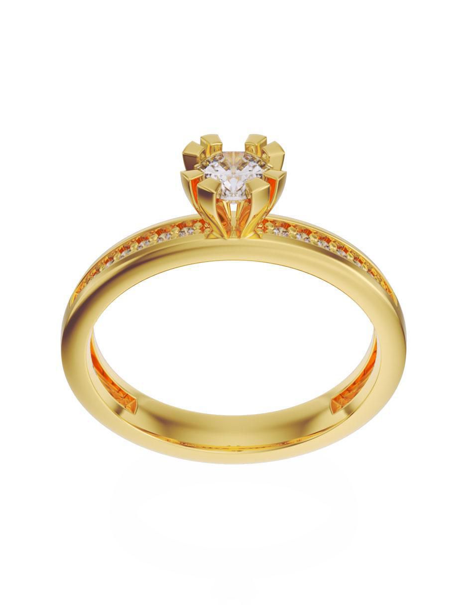 Anillo de compromiso de oro 10 k Fonelli zirconia