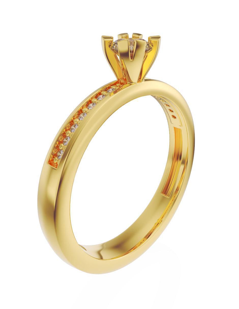Anillo de compromiso de oro 10 k Fonelli zirconia