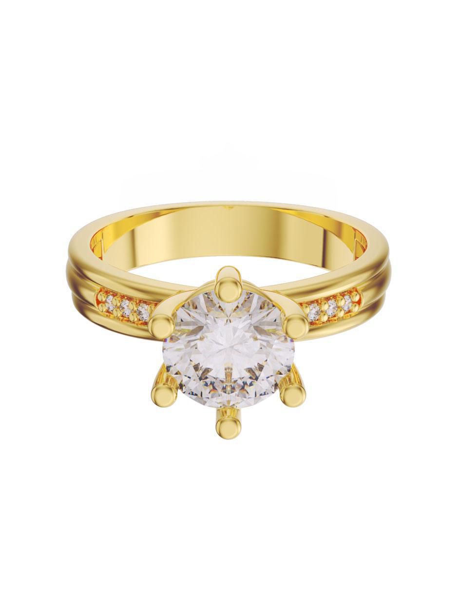 Anillo de compromiso de oro 10 k zirconia