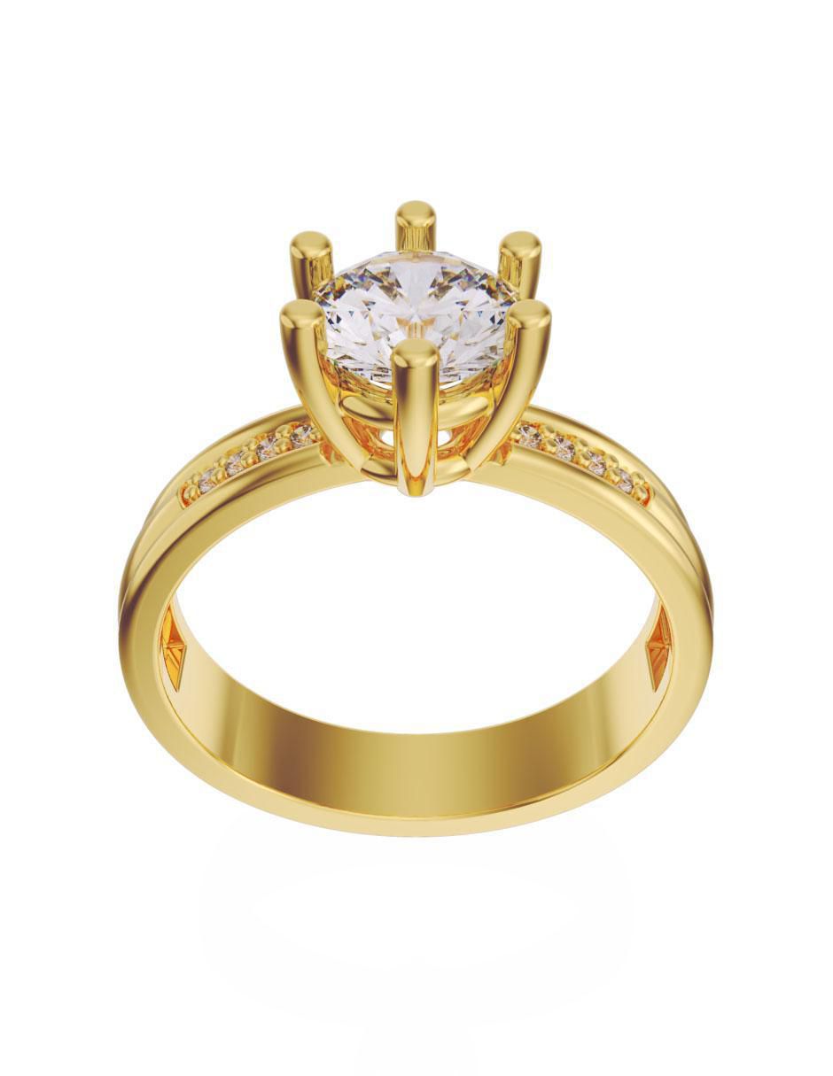 Anillo de compromiso de oro 10 k Fonelli zirconia