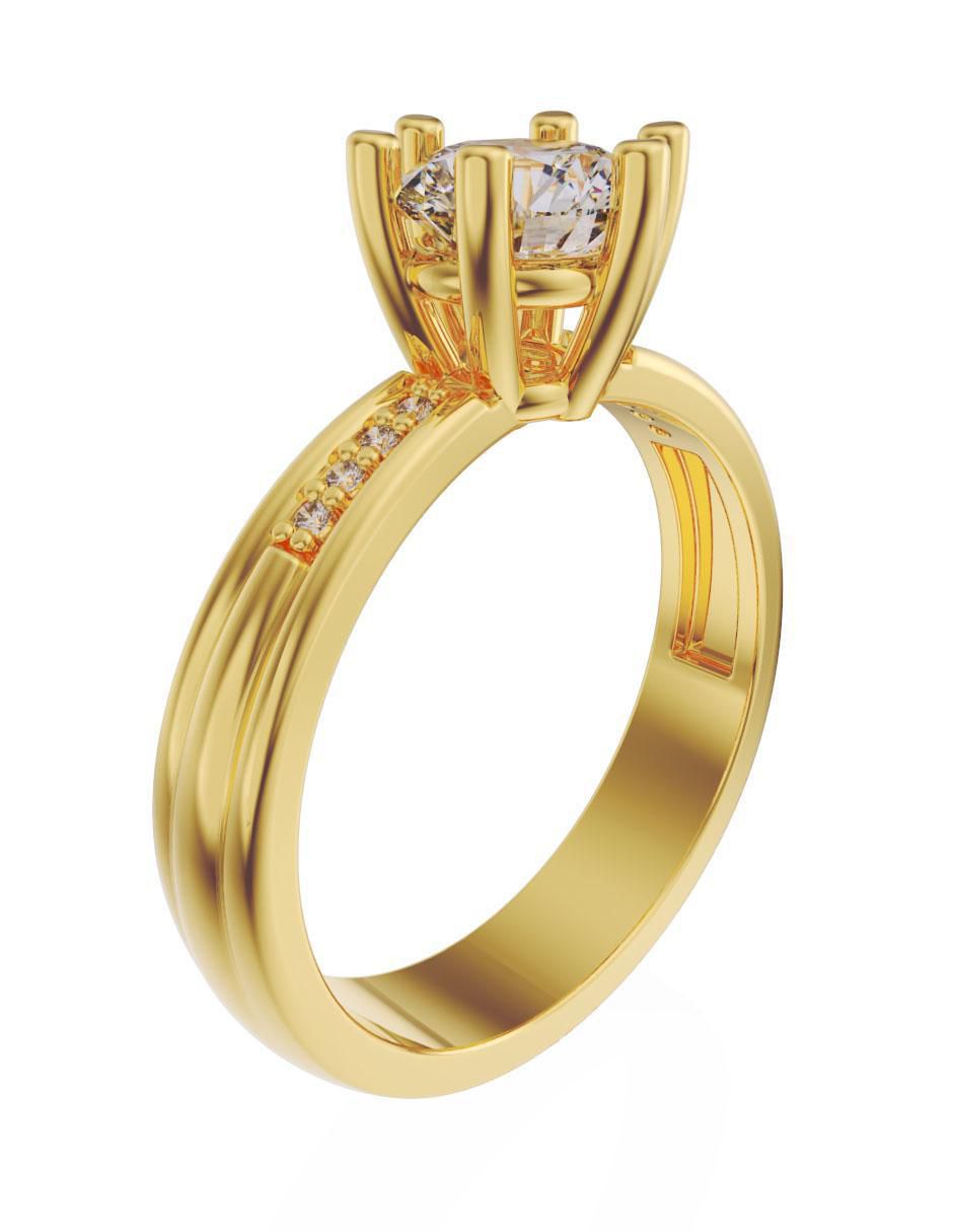 Anillo de compromiso de oro 10 k Fonelli zirconia