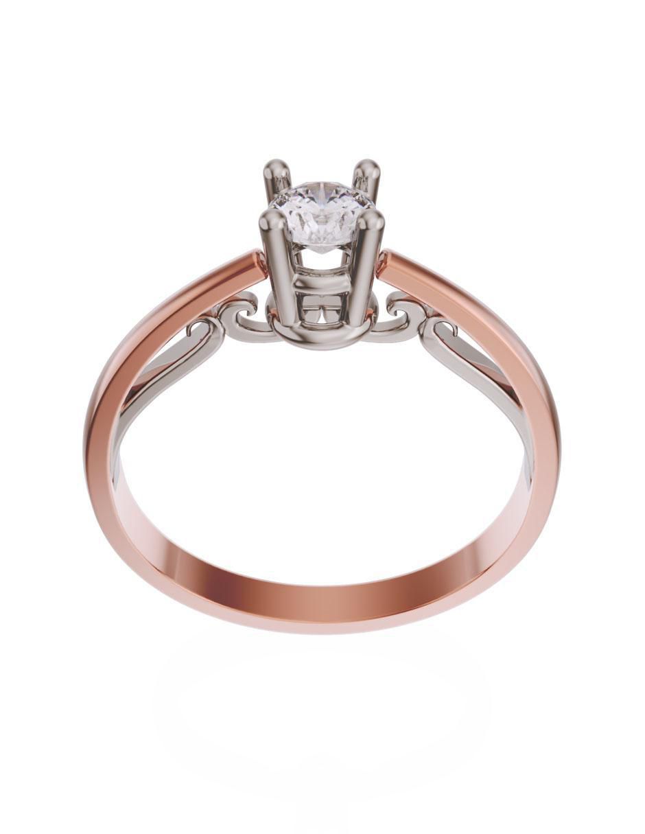 Anillo de compromiso de oro 14 k zirconia 2