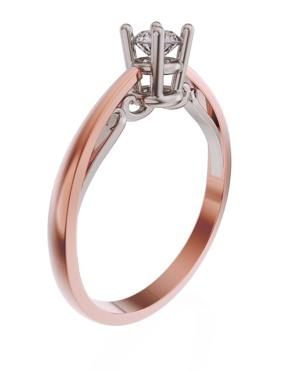 Anillo de compromiso de oro 14 k zirconia 3