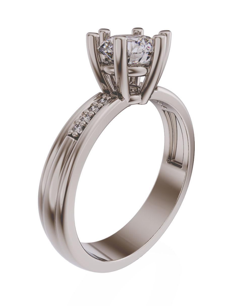 Anillo de compromiso de oro 10 k zirconia 3