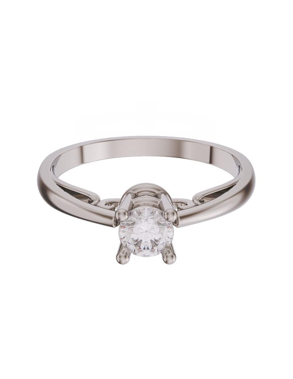 Anillo de compromiso de oro 14 k zirconia