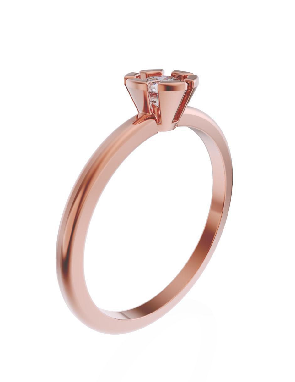 Anillo de compromiso de oro 10 k zirconia 3