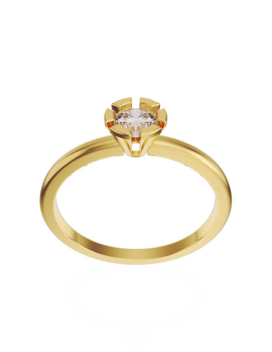Anillo de compromiso de oro 10 k Fonelli zirconia