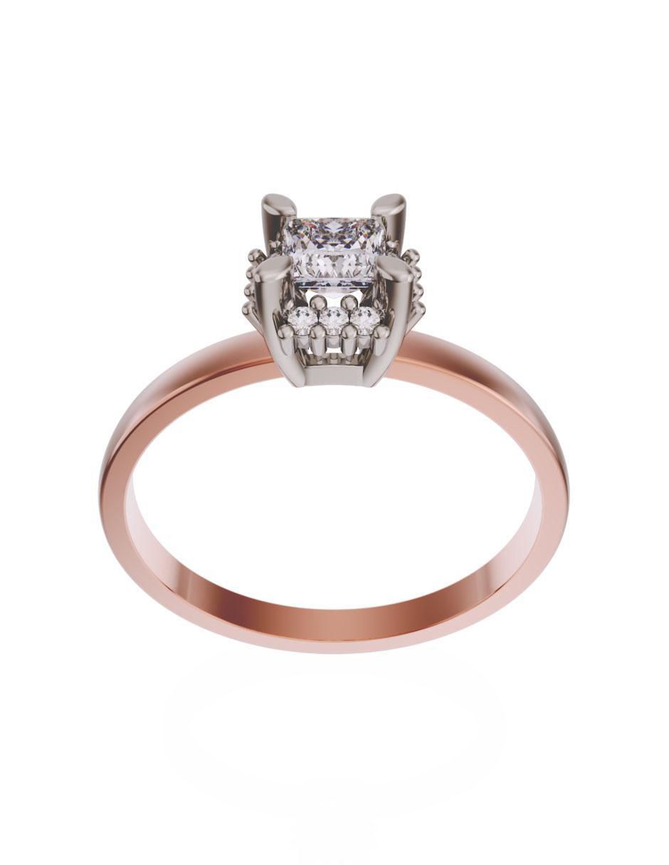 Anillo de compromiso de oro 14 k diamante 2
