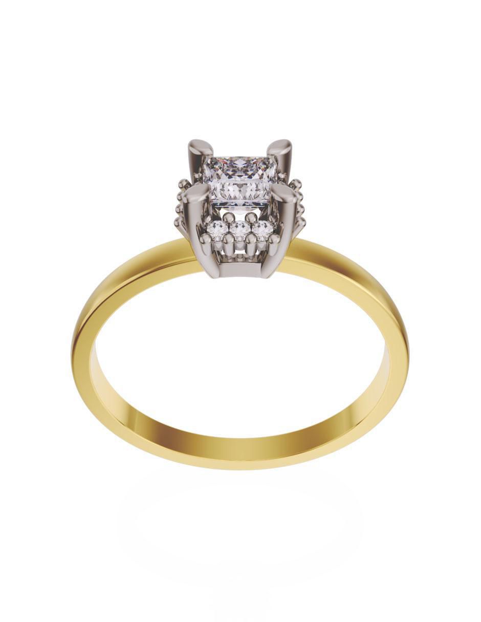 Anillo de compromiso de oro 14 k Fonelli diamante