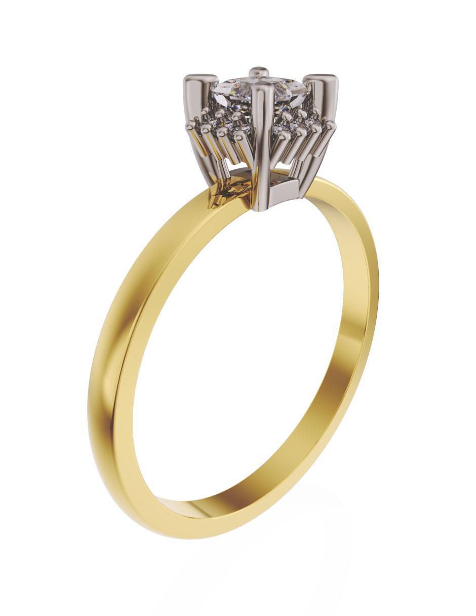 Anillo de compromiso de oro 14 k Fonelli diamante
