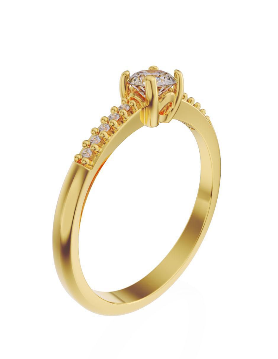 Anillo de compromiso de oro 14 k Fonelli diamante