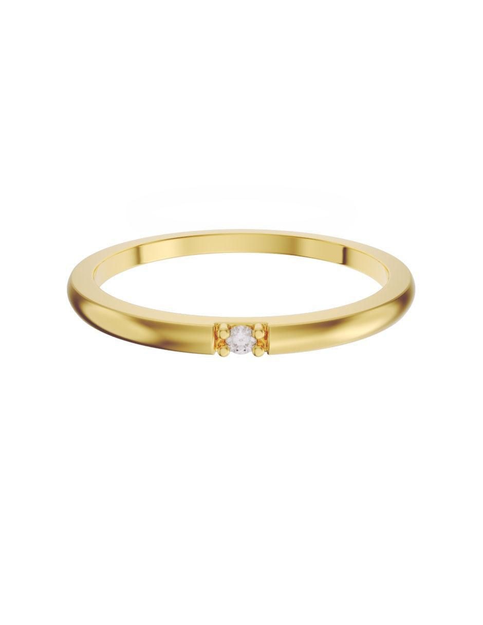 Anillo de compromiso de oro 14 k diamante