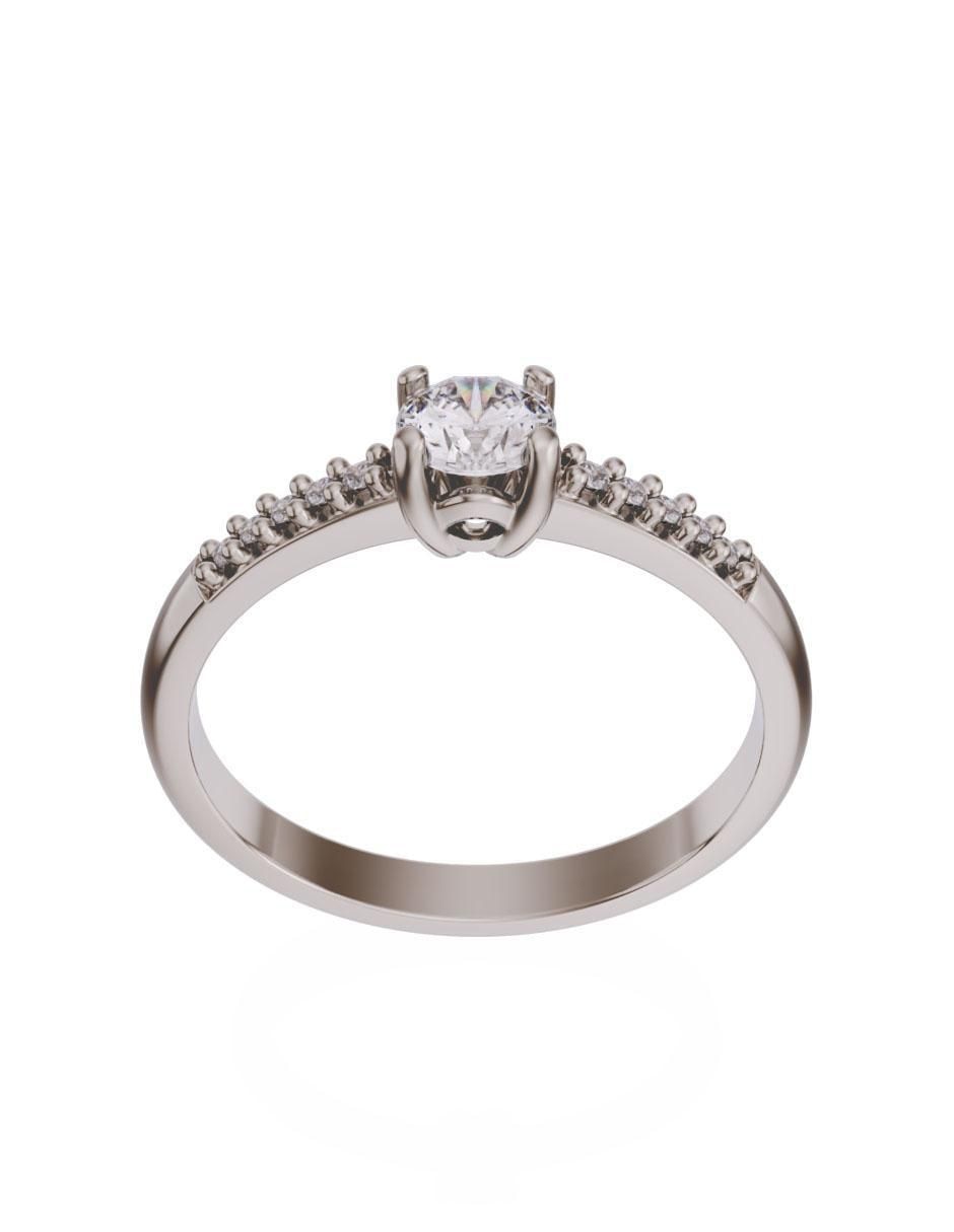 Anillo de compromiso de oro 14 k diamante 2