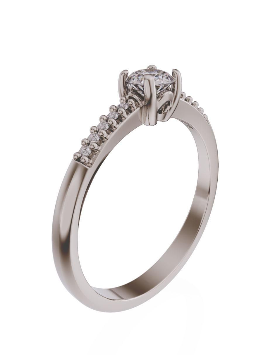 Anillo de compromiso de oro 14 k diamante 3