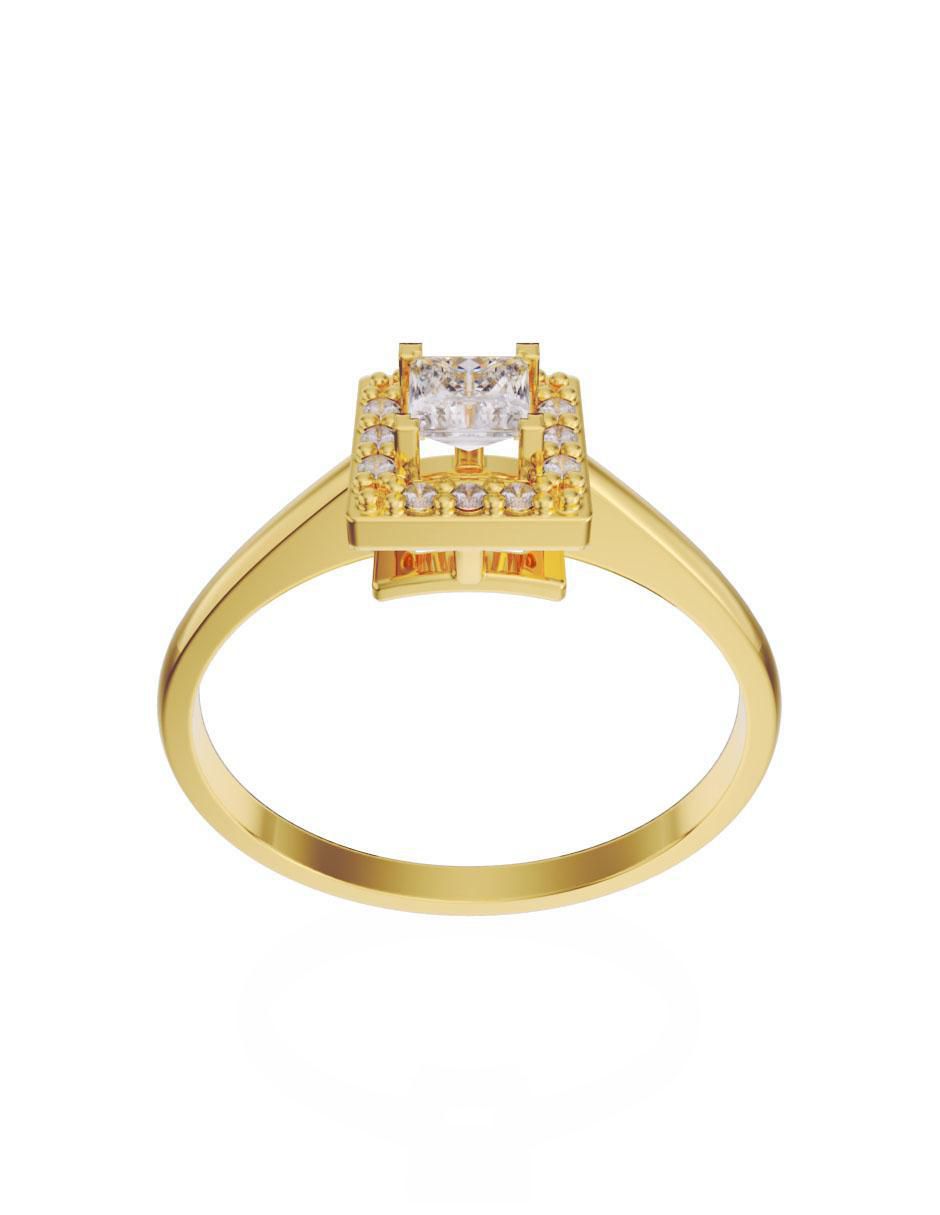 Anillo de compromiso de oro 14 k Fonelli diamante