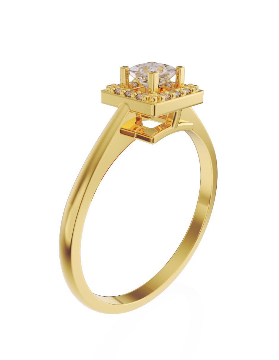 Anillo de compromiso de oro 14 k Fonelli diamante