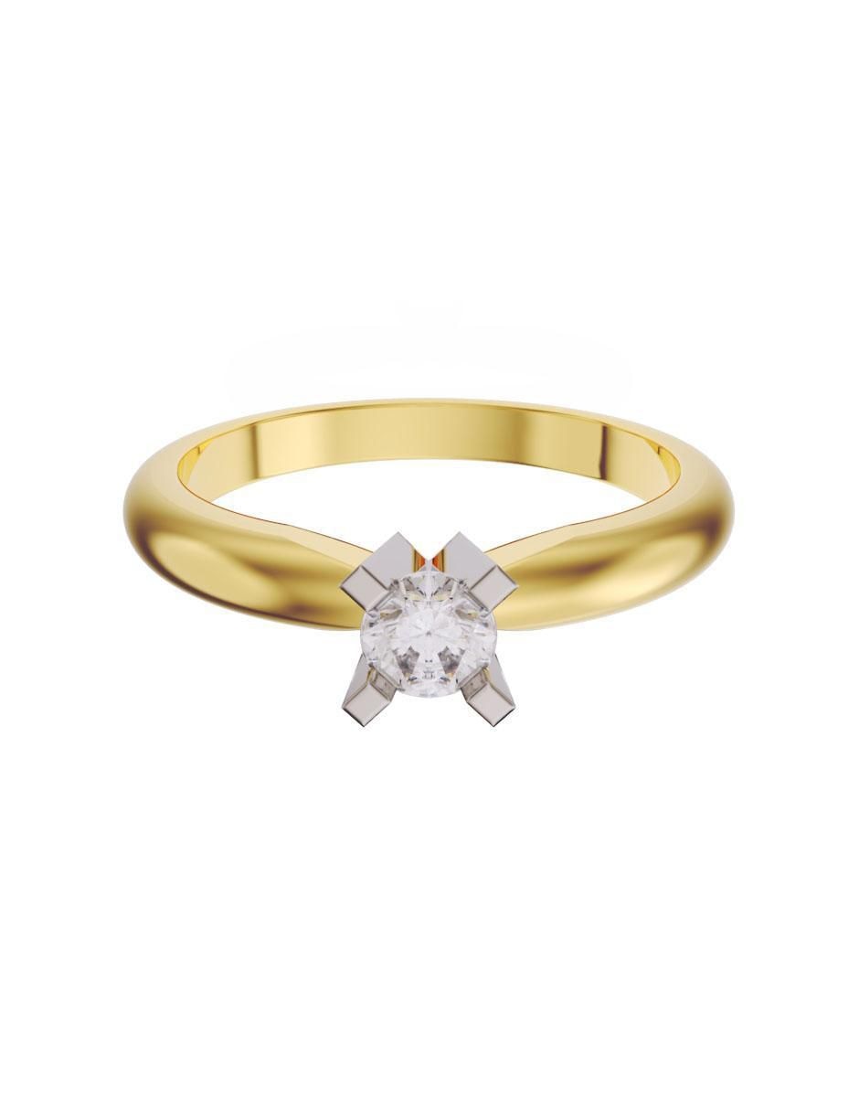Anillo de compromiso de oro 14 k diamante