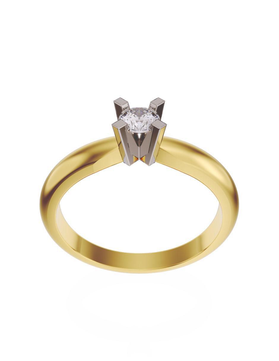 Anillo de compromiso de oro 14 k Fonelli diamante